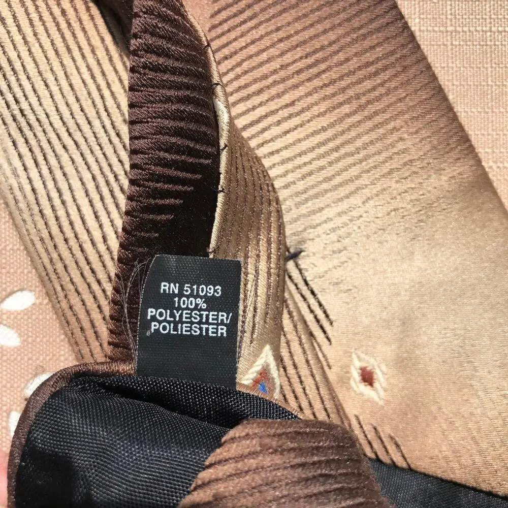 Town Craft Brown & Tan Diamond Print Necktie